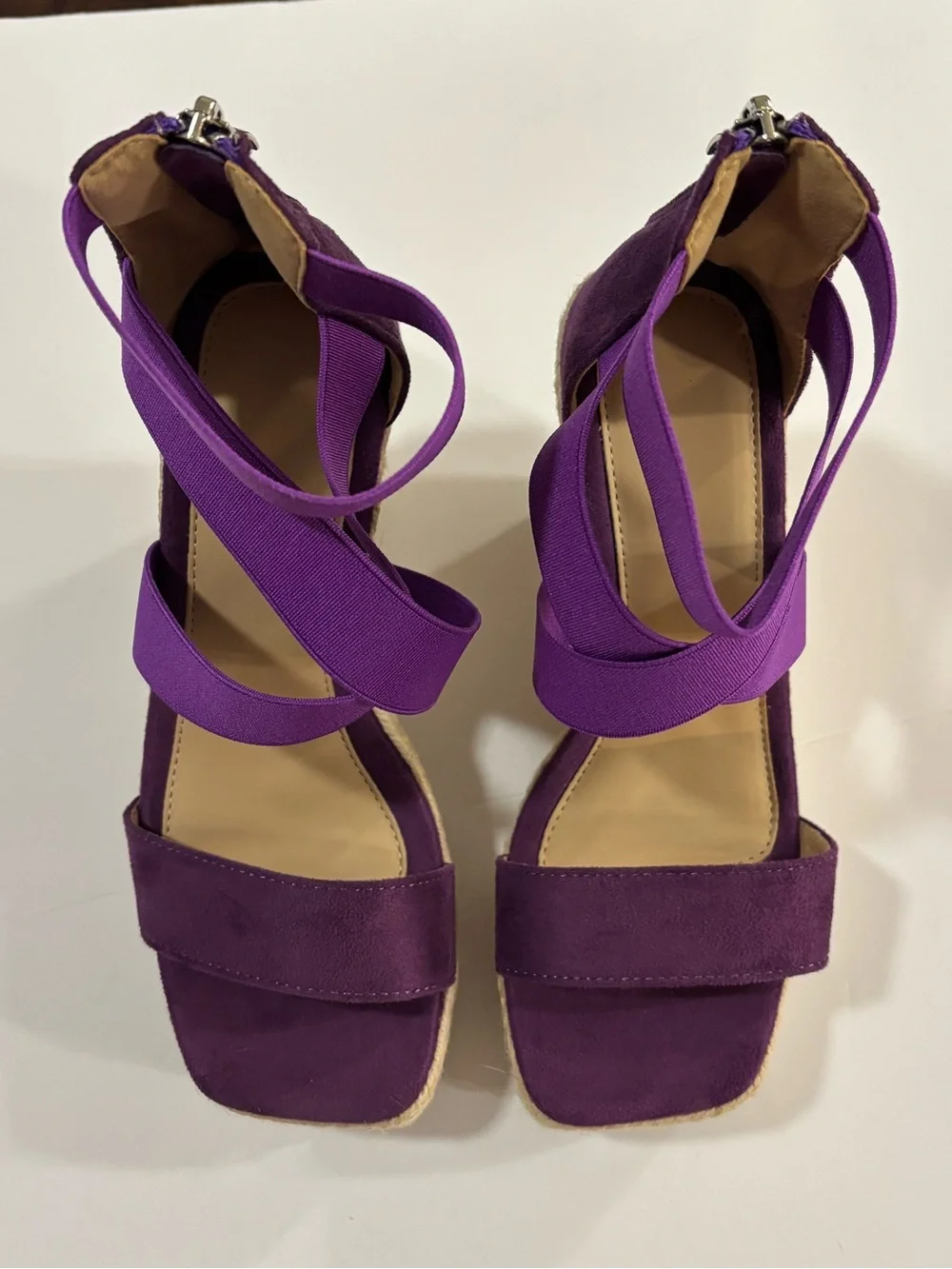 Purple Strappy High Heel Sandals
